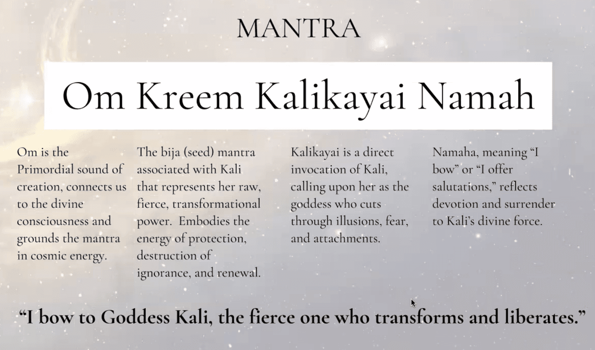 Mantra for godess Kali