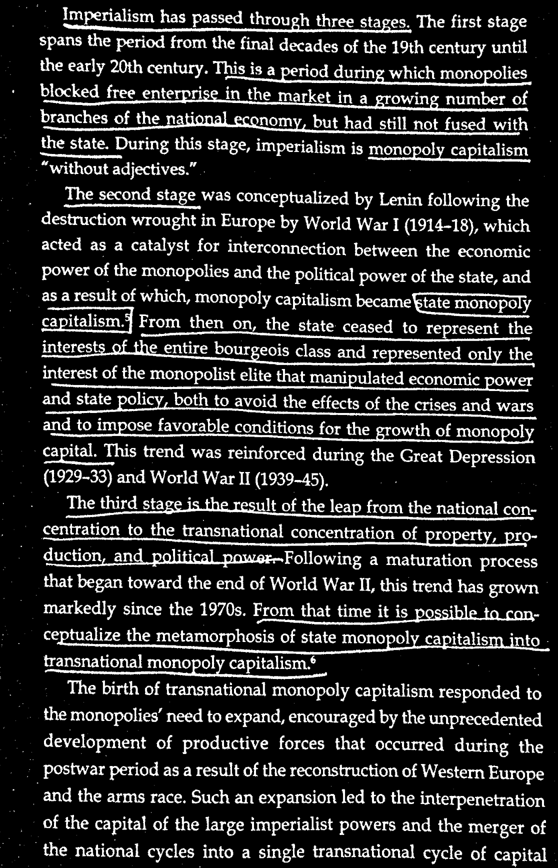 The Stages of Imperialism