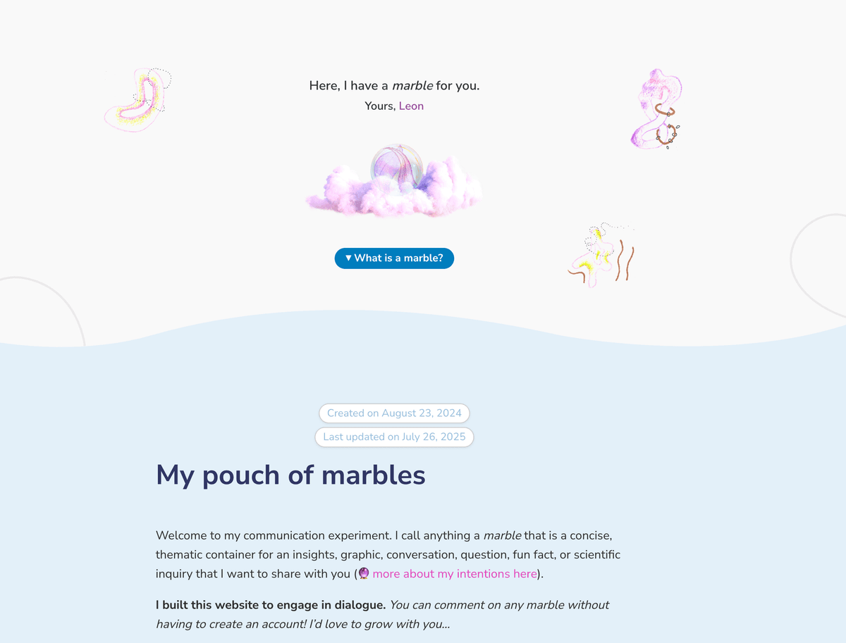 EVOLUTION DOCUMENTATION MARBLES WEBSITE